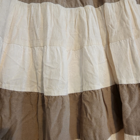 Coldwater Creek Boho Hippie Ombre Creme Maxi Skirt Size M - Picture 2 of 3